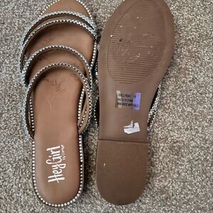 Tan Sandals with Silver Detailing